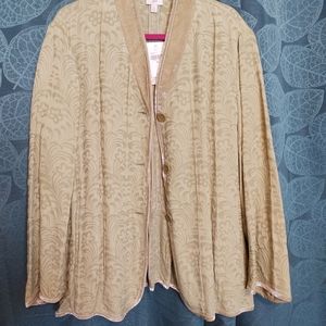 J. Jill silk velvet tapestry textured jacket blazer